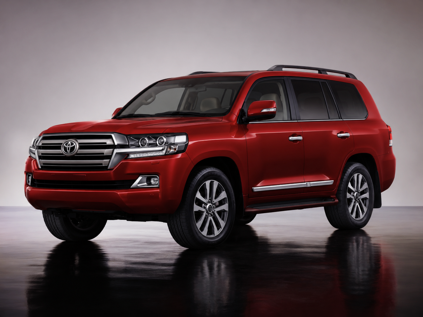 Red Toyota Land Cruiser SUV